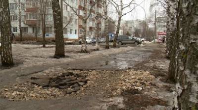 Тротуар на аллее у пензенской школы № 12 снова разрыли - penzainform.ru - Пенза