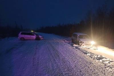В Мегино-Кангаласском районе Якутии столкнулись две иномарки, один человек пострадал