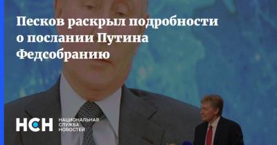 Песков раскрыл подробности о послании Путина Федсобранию