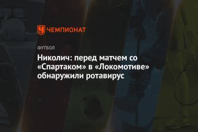 Николич: перед матчем со «Спартаком» в «Локомотиве» обнаружили ротавирус