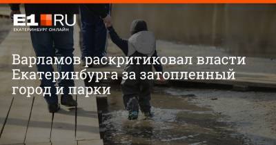 Варламов раскритиковал власти Екатеринбурга за затопленный город и парки