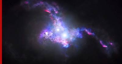 Хаббл обнаружил двойные квазары в сливающихся галактиках