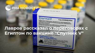 Лавров рассказал о переговорах с Египтом по вакцине "Спутник V"