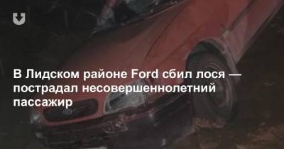 В Лидском районе Ford сбил лося — пострадал несовершеннолетний пассажир