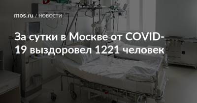 За сутки в Москве от COVID-19 выздоровел 1221 человек