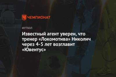 Известный агент уверен, что тренер «Локомотива» Николич через 4-5 лет возглавит «Ювентус»