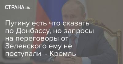 Путину есть что сказать по Донбассу, но запросы на переговоры от Зеленского ему не поступали - Кремль
