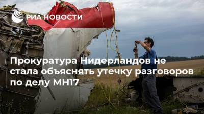 Прокуратура Нидерландов не стала объяснять утечку разговоров по делу MH17