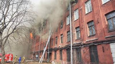 В МЧС сообщили об увеличении площади пожара в Петербурге до 10 тыс. кв.м.