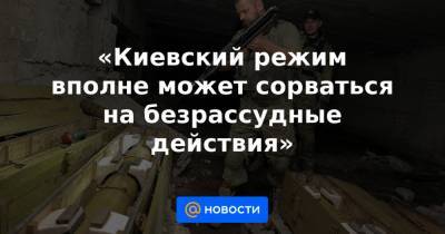 «Киевский режим вполне может сорваться на безрассудные действия»