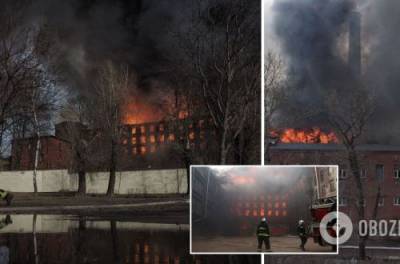Масштабный пожар в Санкт-Петербурге: вспыхнула фабрика, есть жертвы. ФОТО