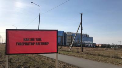 Три билборда с вопросами к Беглову появились на Петербургском шоссе