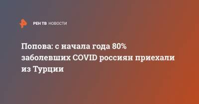 Попова: с начала года 80% заболевших COVID россиян приехали из Турции