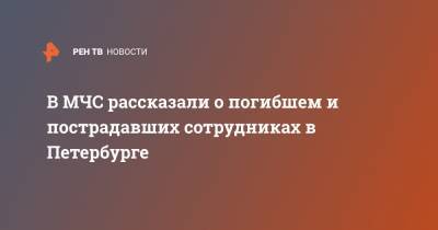 В МЧС рассказали о погибшем и пострадавших сотрудниках в Петербурге
