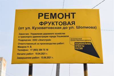 На пяти улицах Ульяновска ремонтируют дороги по нацпроекту