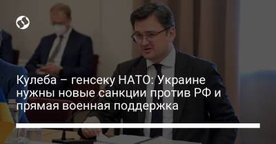 Кулеба – генсеку НАТО: Украине нужны новые санкции против РФ и прямая военная поддержка