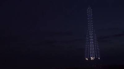 Ракета из 500 дронов появилась в небе над Великим Новгородом - видео