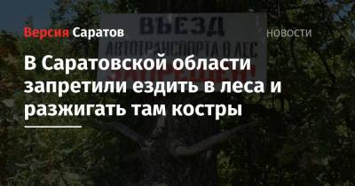 В Саратовской области запретили ездить в леса и разжигать там костры