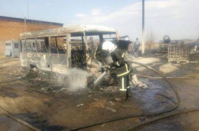 На Львовщине пожар уничтожил три автобуса