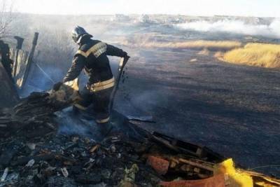 В Волгограде тушат крупный ландшафтный пожар