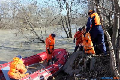 Сахалинские спасатели показали паводку, кто на реке хозяин