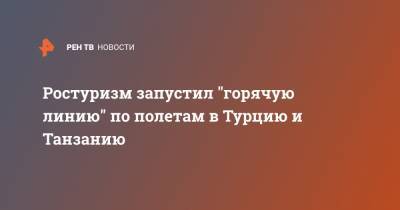 Ростуризм запустил "горячую линию" по полетам в Турцию и Танзанию