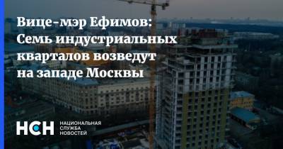 Вице-мэр Ефимов: Семь индустриальных кварталов возведут на западе Москвы