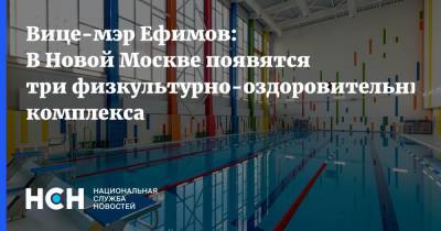 Вице-мэр Ефимов: В Новой Москве появятся три физкультурно-оздоровительных комплекса