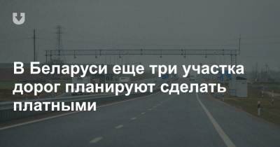 В Беларуси еще три участка дорог планируют сделать платными