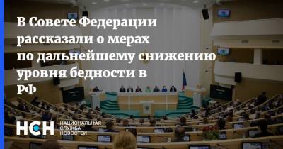 В Совете Федерации рассказали о мерах по дальнейшему снижению уровня бедности в РФ