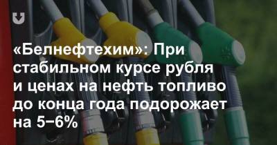 «Белнефтехим»: При стабильном курсе рубля и ценах на нефть топливо до конца года подорожает на 5−6%
