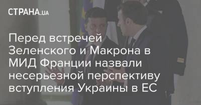 Перед встречей Зеленского и Макрона в МИД Франции назвали несерьезной перспективу вступления Украины в ЕС