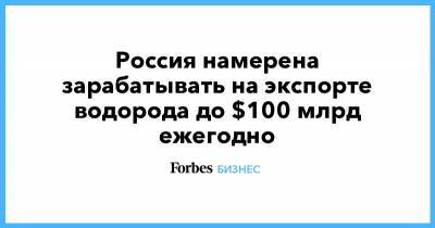 Россия намерена зарабатывать на экспорте водорода до $100 млрд ежегодно - forbes.ru