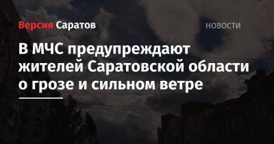 В МЧС предупреждают жителей Саратовской области о грозе и сильном ветре