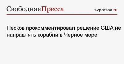 Песков прокомментировал решение США не направлять корабли в Черное море