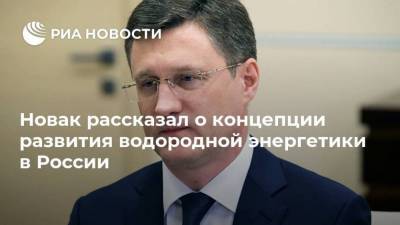 Новак рассказал о концепции развития водородной энергетики в России