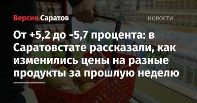 От +5,2 до -5,7 процента: в Саратовстате рассказали, как изменились цены на разные продукты за прошлую неделю