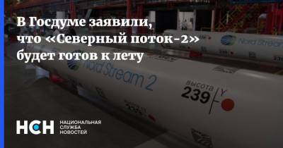 В Госдуме заявили, что «Северный поток-2» будет готов к лету