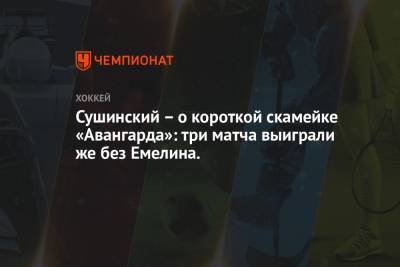 Сушинский – о короткой скамейке «Авангарда»: три матча выиграли же без Емелина.