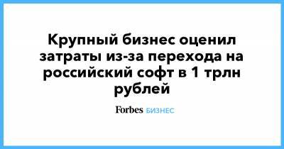 Крупный бизнес оценил затраты из-за перехода на российский софт в 1 трлн рублей