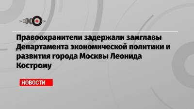 Правоохранители задержали замглавы Департамента экономической политики и развития города Москвы Леонида Кострому