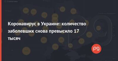 Коронавирус в Украине: количество заболевших снова превысило 17 тысяч