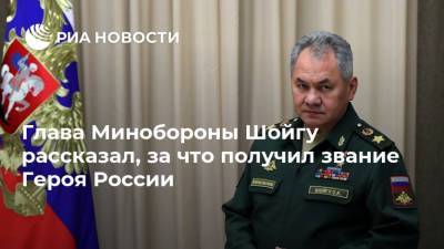 Глава Минобороны Шойгу рассказал, за что получил звание Героя России