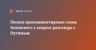 Песков прокомментировал слова Зеленского о запросе разговора с Путиным