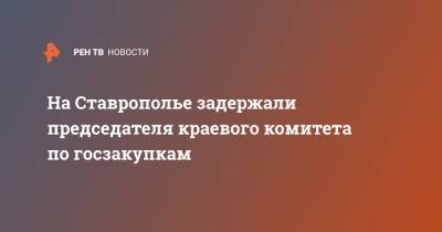 На Ставрополье задержали председателя краевого комитета по госзакупкам - ren.tv - Ставрополье