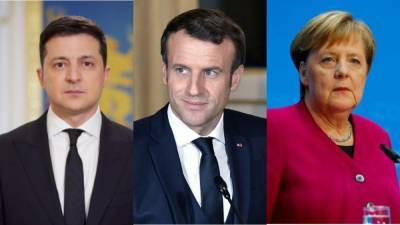 Зеленский, Меркель и Макрон призвали Россию отвести войска от границы Украины