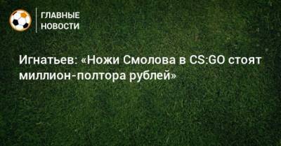 Игнатьев: «Ножи Смолова в CS:GO стоят миллион-полтора рублей»