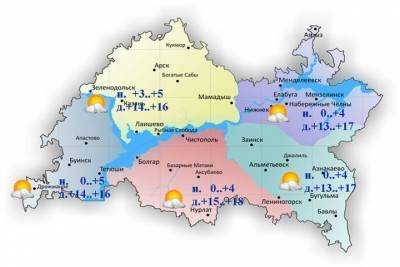 Синоптики на 17 апреля обещают татарстанцам умеренно теплую погоду