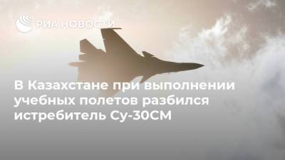 В Казахстане при выполнении учебных полетов разбился истребитель Су-30СМ