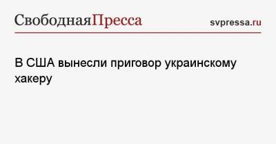 В США вынесли приговор украинскому хакеру - svpressa.ru
